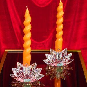Mikasa Fleurisse Crystal Candlestick Holders set of 2